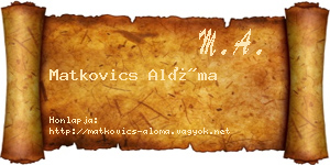 Matkovics Alóma névjegykártya